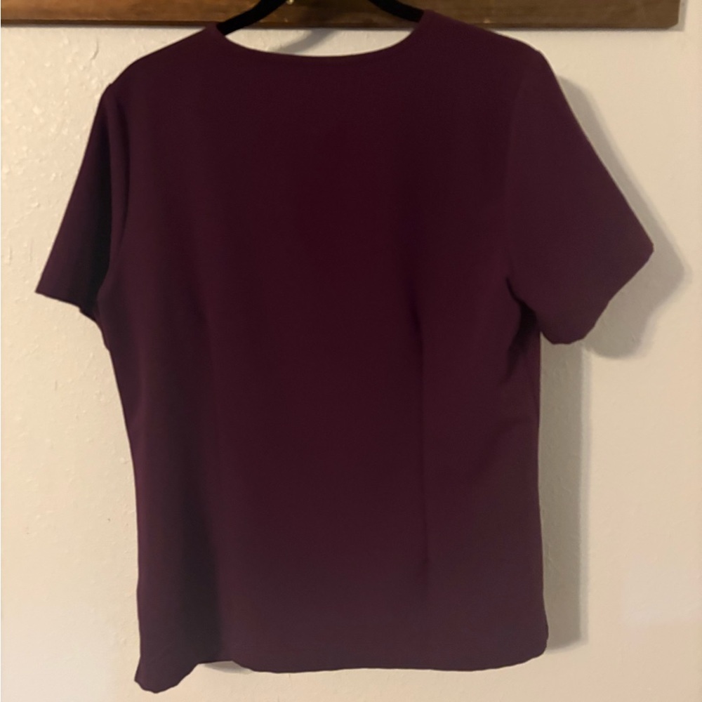 Figs Women's V-Neck Top Dark Purplish - Picture 6 of 8